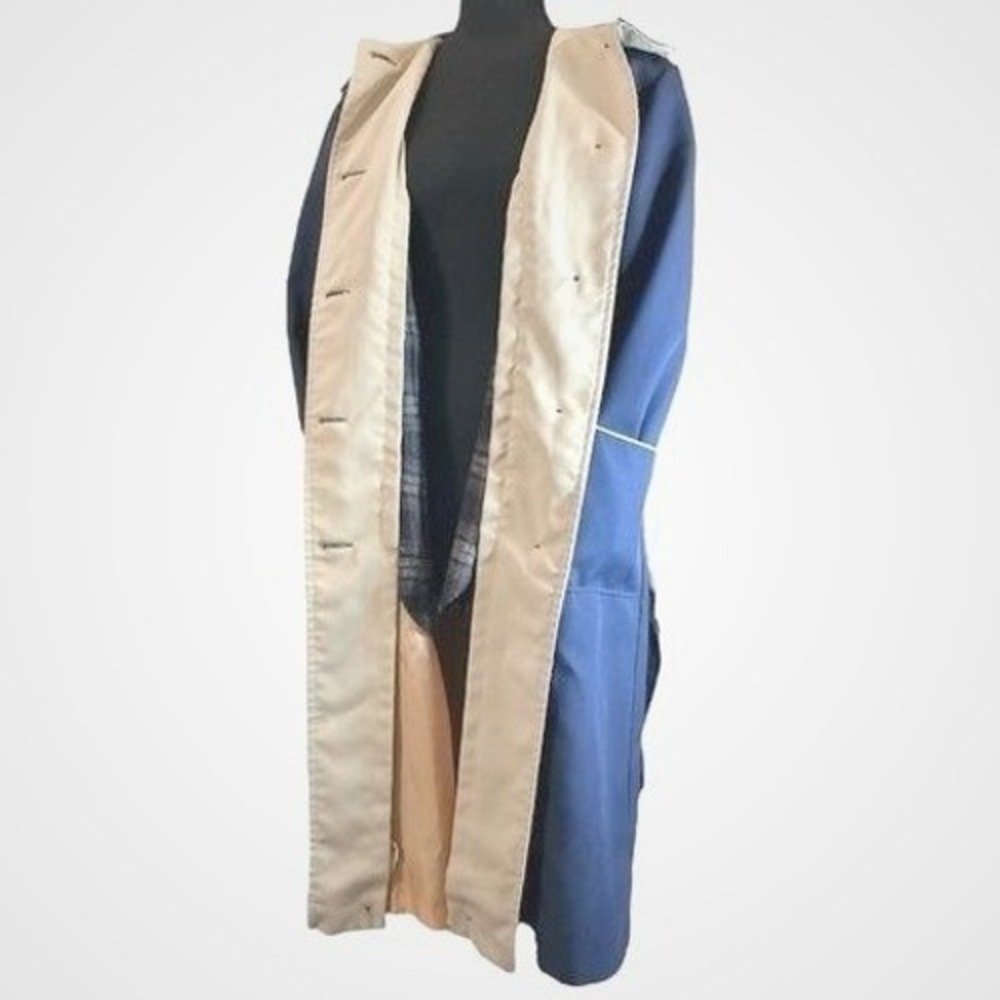 Vintage ILGWU Union Jacket Womens Blue Long‎ Coat Removable Lining Size 12